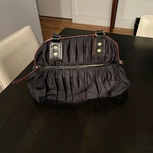 MZ Wallace black, pleated, nylon Bedford bag.